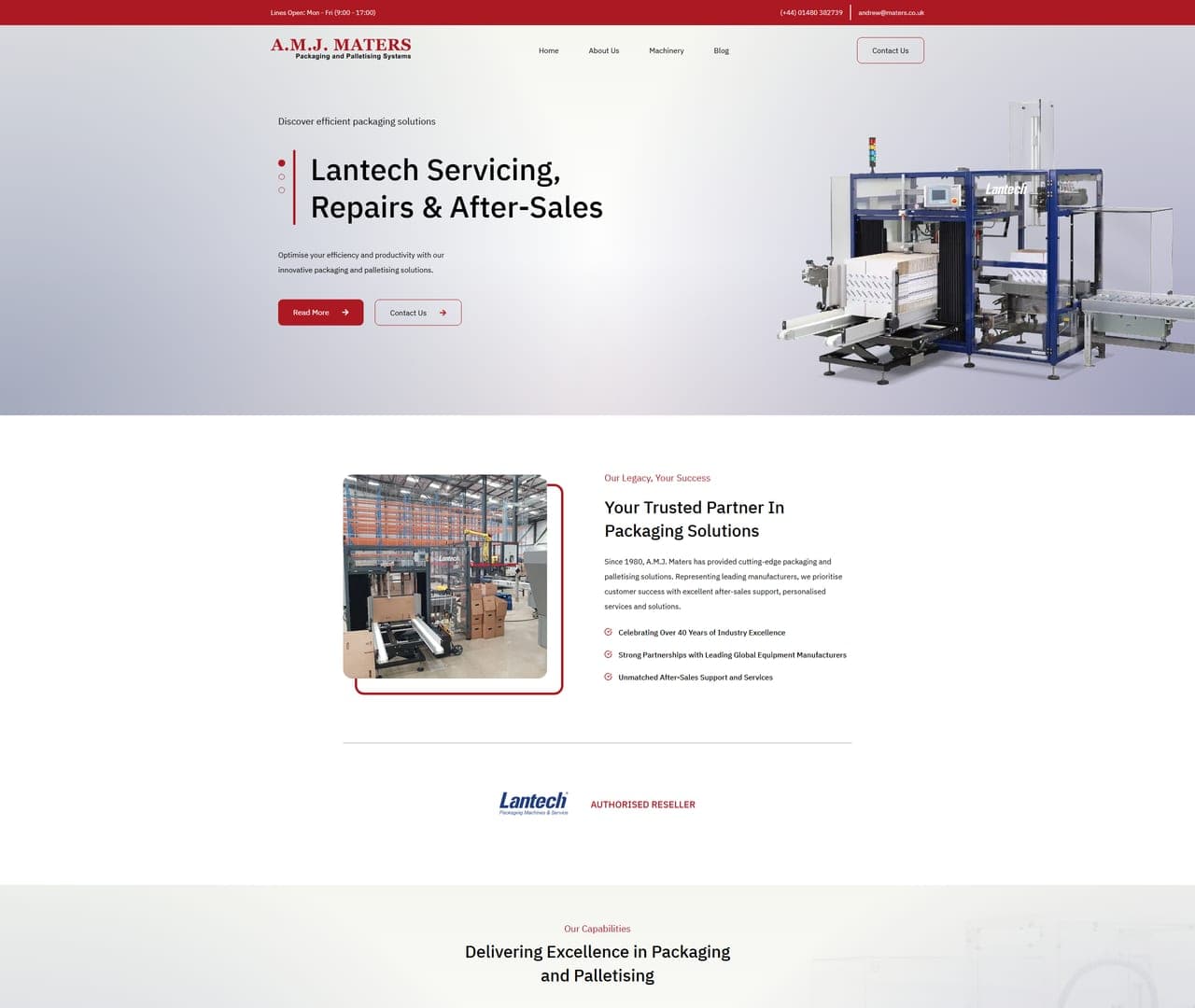 A.M.J. Maters website by Arctane Digital